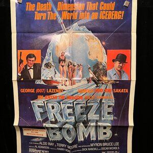 Freeze Bomb Death Dimension One Sheet Movie Poster Jim Brown Blaxploitation